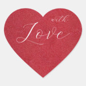 Rode leren hart favoriet envelop verzegel sticker (Voorkant)
