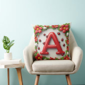 🐞 Rode Letter A met Lieveheersbeestjes Klaprozen Kussen (Stoel)