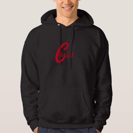 Rode letter Christus met hoofdletter C Hoodie (Voorkant)