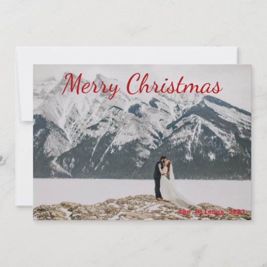 Rode Lettering Kerst Kaart (Voorkant)