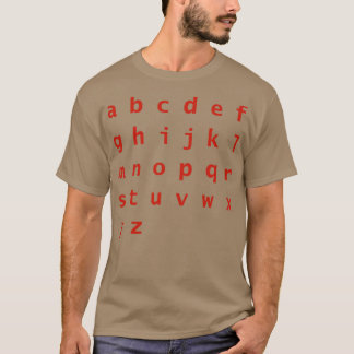 Rode letters Alfabet Typografie T-shirt
