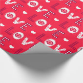 Rode letters cadeaupapier (Hoek)