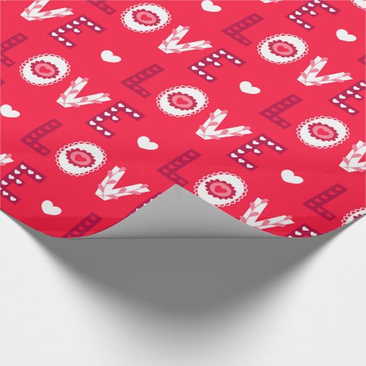 Rode letters cadeaupapier (Hoek)