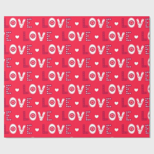 Rode letters cadeaupapier (Vlak)