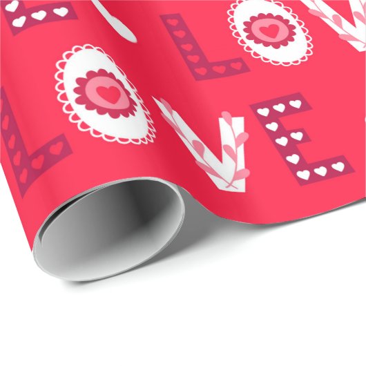 Rode letters cadeaupapier (Rol Hoek)