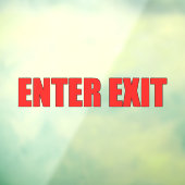 Rode letters Enter Exit winkel zakelijke deur Raamsticker (Vel 3)