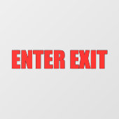 Rode letters Enter Exit winkel zakelijke deur Raamsticker (Vel)