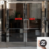 Rode letters Enter Exit winkel zakelijke deur Raamsticker