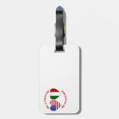 Rode letters Italiaans USA Country Heritage Bagagelabel (Achterkant verticaal)