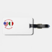 Rode letters Italiaans USA Country Heritage Bagagelabel (Achterkant horizontaal)