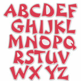 Rode Letters Transparante Alfabet Muur Sticker