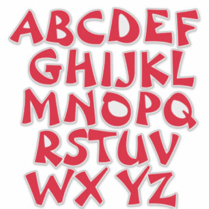 Rode Letters Transparante Alfabet Muur Sticker