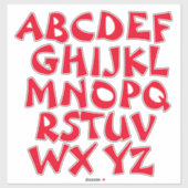 Rode Letters Transparante Alfabet Muur Sticker (Vel)
