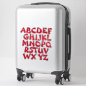 Rode Letters Transparante Alfabet Muur Sticker (Koffer)