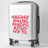 Rode Letters Witte Alfabet Muur Sticker (Koffer)