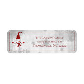 Rode Leuke Sneeuwman Adreslabel Etiket (Voorkant)