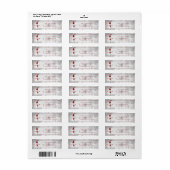 Rode Leuke Sneeuwman Adreslabel Etiket (Full Sheet)