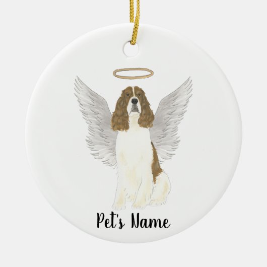 Rode Lever Witte Engelse Springer Spaniel Sympathi Keramisch Ornament (Voorkant)