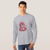 Rode Leviathan Comic Stijl Lange Mouwen T-shirt (Voorkant volledig)