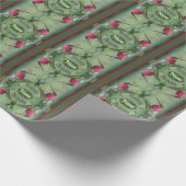 Rode libel gepersonaliseerde verjaardag cadeaupapier (Hoek)