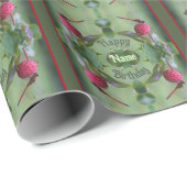 Rode libel gepersonaliseerde verjaardag cadeaupapier (Rol Hoek)