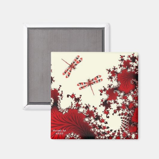 Rode libel magneet (Voorkant / Achterkant)