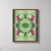 Rode libel op hondenvruchten Abstract Canvas Afdruk (Voorkant)