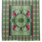 Rode libel op hondenvruchten Abstract Douchegordijn (Voorkant)