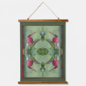 Rode libel op hondenvruchten Abstract Hangend Wandkleed (Voorkant)