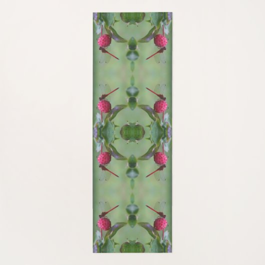 Rode libel op hondenvruchten Abstract Yogamat (Achterkant)