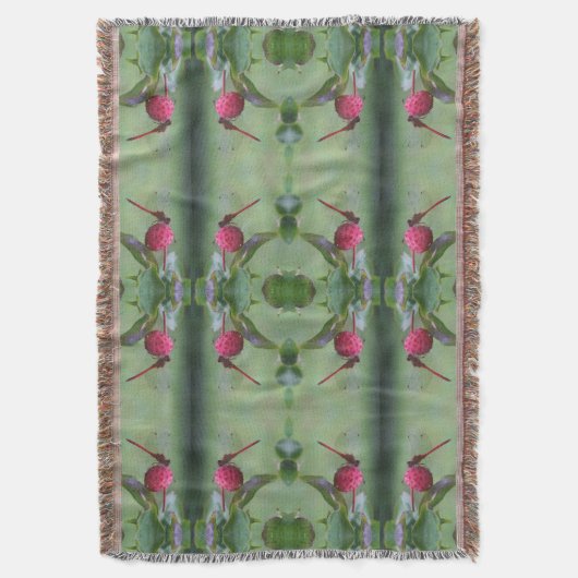 Rode libel op hondenvruchten deken (Voorkant Verticaal)