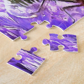Rode libel op Violet Purple Flowers Legpuzzel (Zijkant)
