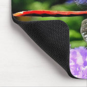 Rode libel op Violet Purple Flowers Muismat (Hoek)