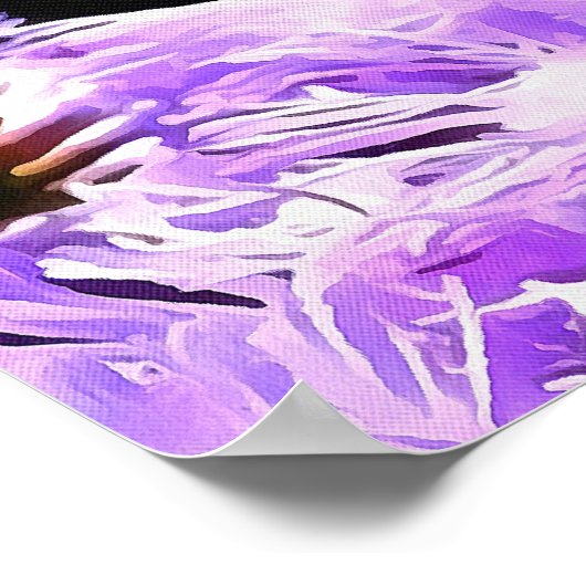 Rode libel op Violet Purple Flowers Poster (Hoek)