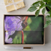 Rode libel op Violet Purple Flowers Tissuepapier (Geschenk)