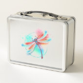 Rode libel op waterverf achtergrond (Achterkant)