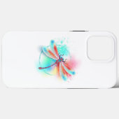 Rode libel op waterverf achtergrond Case-Mate iPhone case (Achterkant (horizontaal))