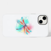 Rode libel op waterverf achtergrond Case-Mate iPhone case (Achterkant (horizontaal))