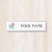 Rode libel op waterverf achtergrond deurbordje (Voorkant)