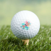 Rode libel op waterverf achtergrond golfballen (Insitu Shirt)