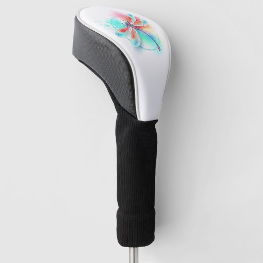 Rode libel op waterverf achtergrond golfheadcover (Schuin)
