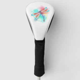 Rode libel op waterverf achtergrond golfheadcover