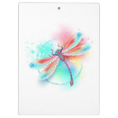 Rode libel op waterverf achtergrond klembord (Achterkant)