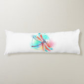 Rode libel op waterverf achtergrond lichaamskussen (Voorkant)