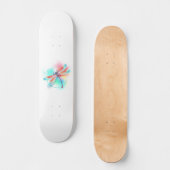 Rode libel op waterverf achtergrond persoonlijk skateboard (Voorkant)