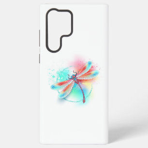 Rode libel op waterverf achtergrond samsung galaxy hoesje