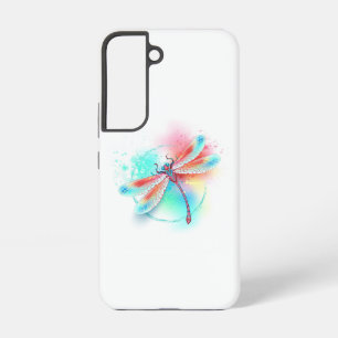 Rode libel op waterverf achtergrond samsung galaxy hoesje