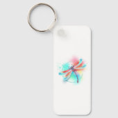 Rode libel op waterverf achtergrond sleutelhanger (Voorkant)