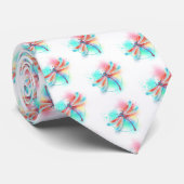 Rode libel op waterverf achtergrond stropdas (Opgerold)