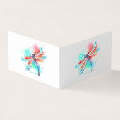 Rode libel op waterverf achtergrond visitekaartje (Buitenkant)